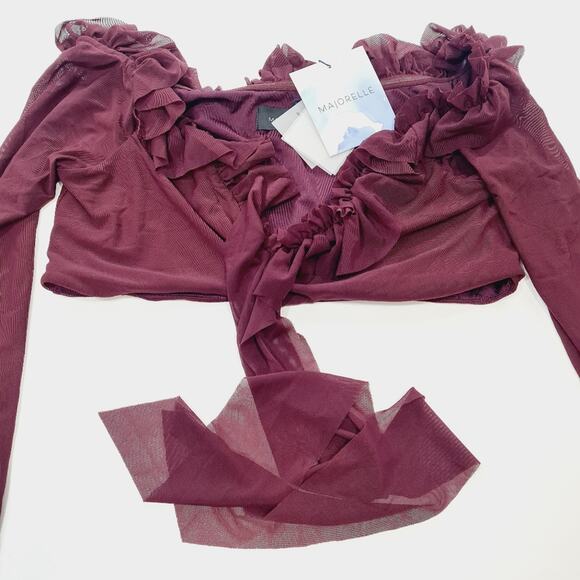 MAJORELLE Monique Crop Top in Plum Purple Large - Picture 3 of 11